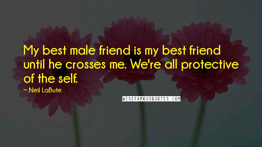 Neil LaBute Quotes: My best male friend is my best friend until he crosses me. We're all protective of the self.