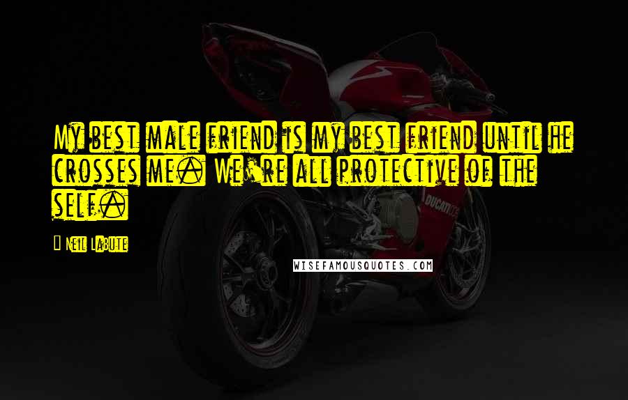 Neil LaBute Quotes: My best male friend is my best friend until he crosses me. We're all protective of the self.