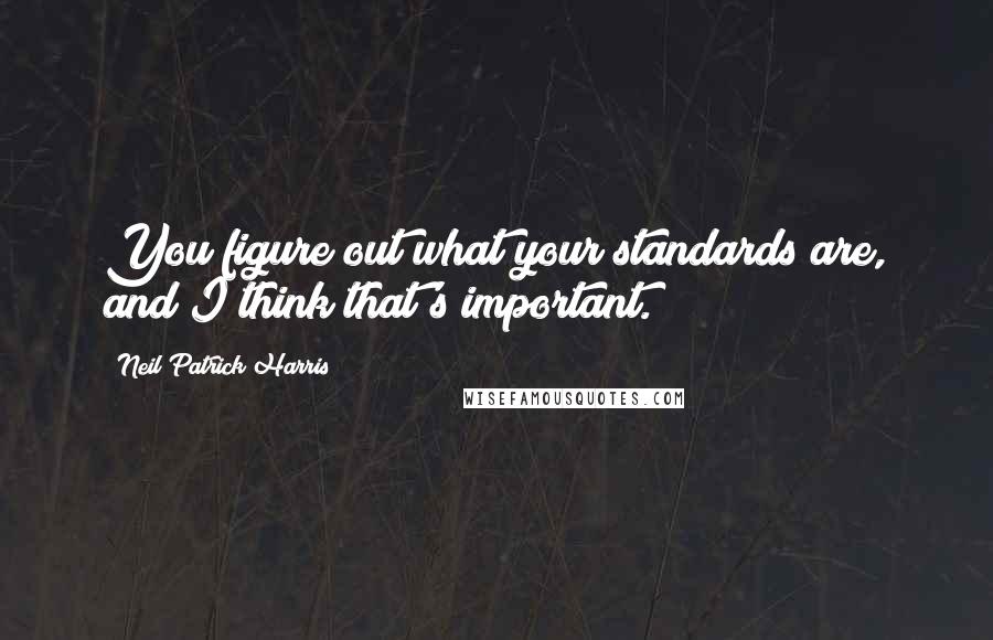 Neil Patrick Harris Quotes: You figure out what your standards are, and I think that's important.