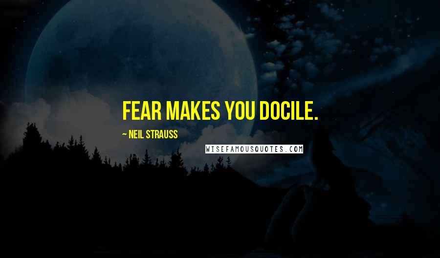 Neil Strauss Quotes: Fear makes you docile.