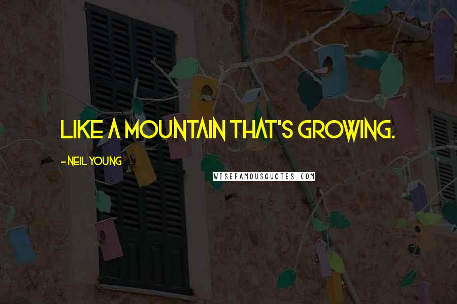 Neil Young Quotes: Like a mountain that's growing.
