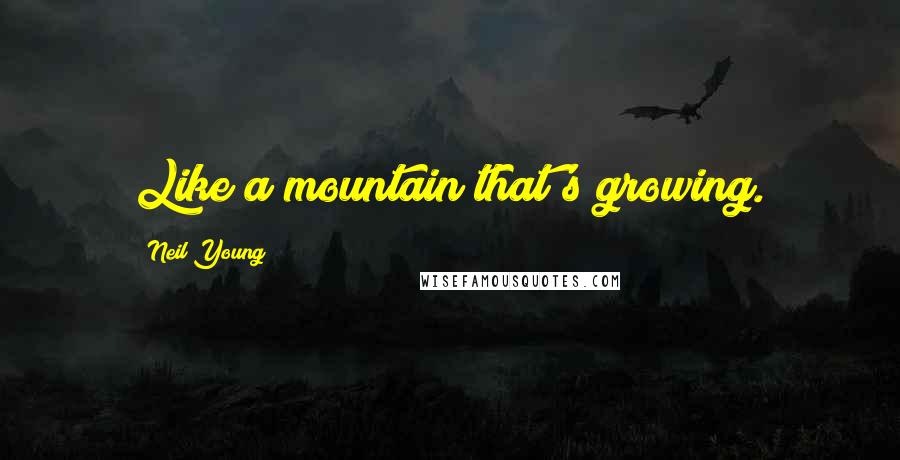 Neil Young Quotes: Like a mountain that's growing.