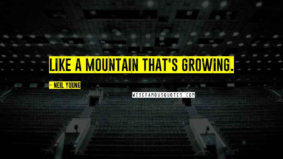 Neil Young Quotes: Like a mountain that's growing.