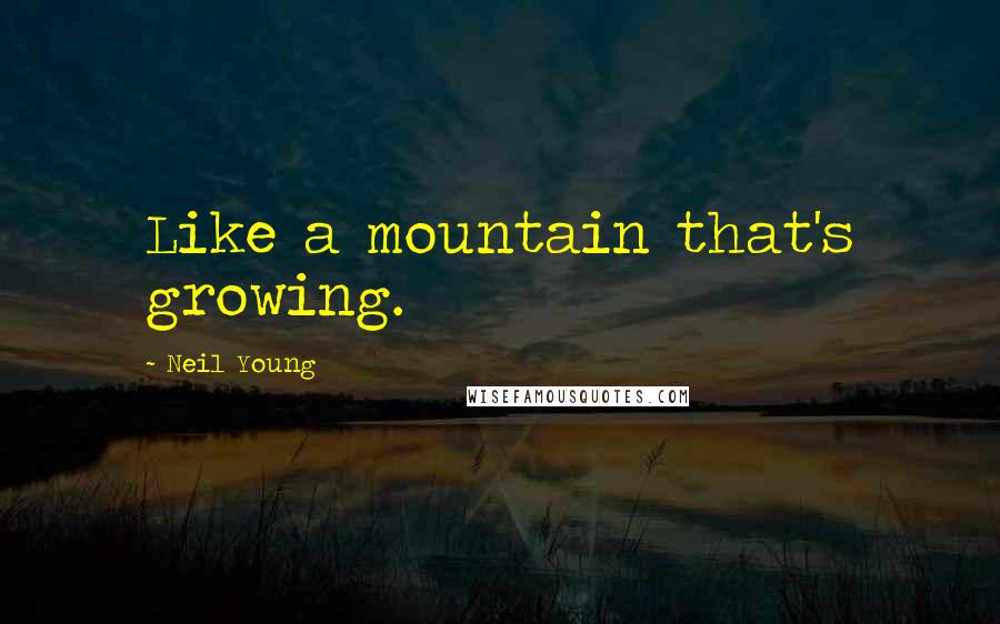 Neil Young Quotes: Like a mountain that's growing.