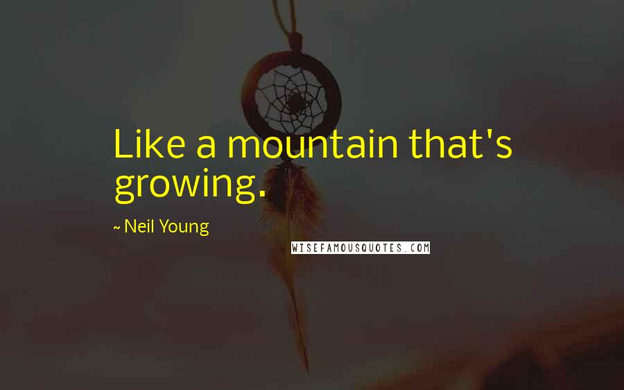 Neil Young Quotes: Like a mountain that's growing.