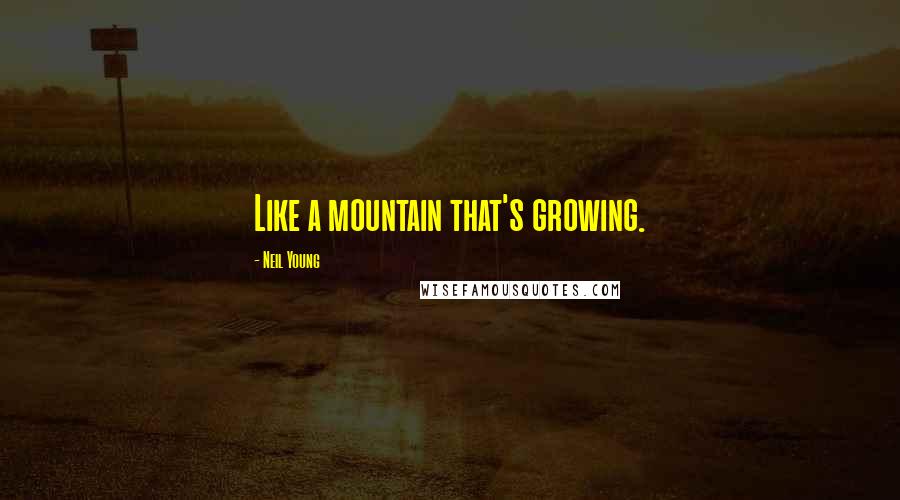 Neil Young Quotes: Like a mountain that's growing.
