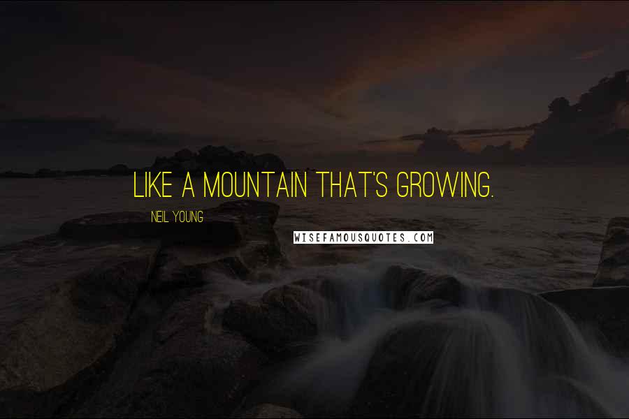 Neil Young Quotes: Like a mountain that's growing.