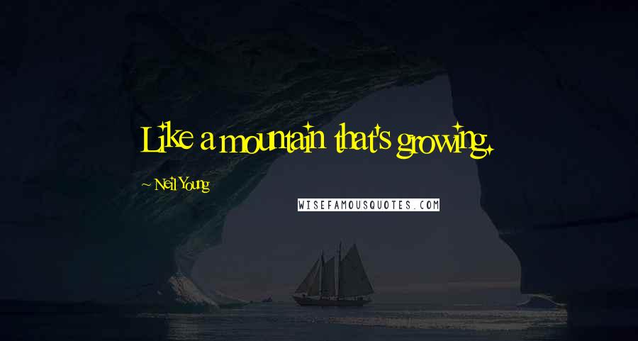 Neil Young Quotes: Like a mountain that's growing.