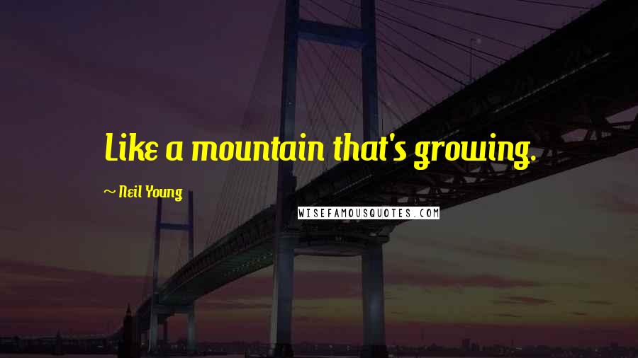 Neil Young Quotes: Like a mountain that's growing.