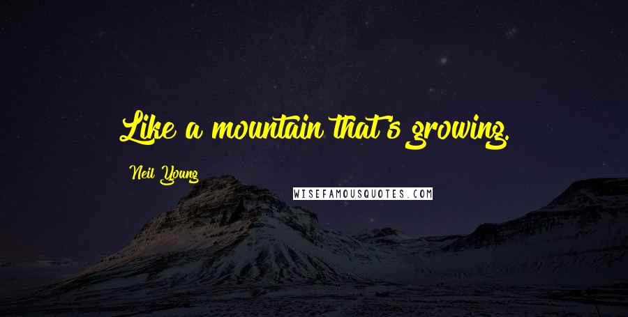 Neil Young Quotes: Like a mountain that's growing.