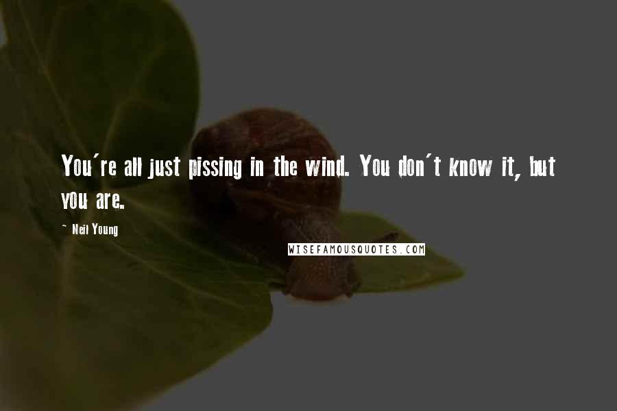 Neil Young Quotes: You're all just pissing in the wind. You don't know it, but you are.