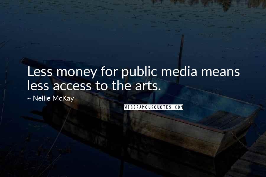Nellie McKay Quotes: Less money for public media means less access to the arts.