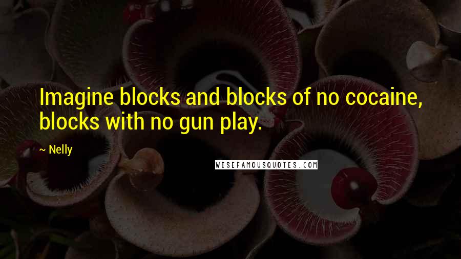 Nelly Quotes: Imagine blocks and blocks of no cocaine, blocks with no gun play.