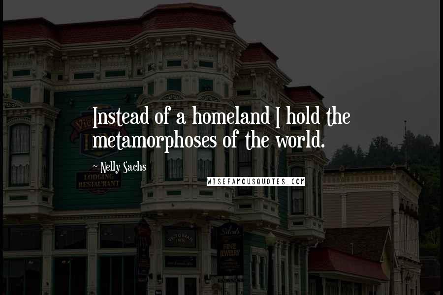 Nelly Sachs Quotes: Instead of a homeland I hold the metamorphoses of the world.