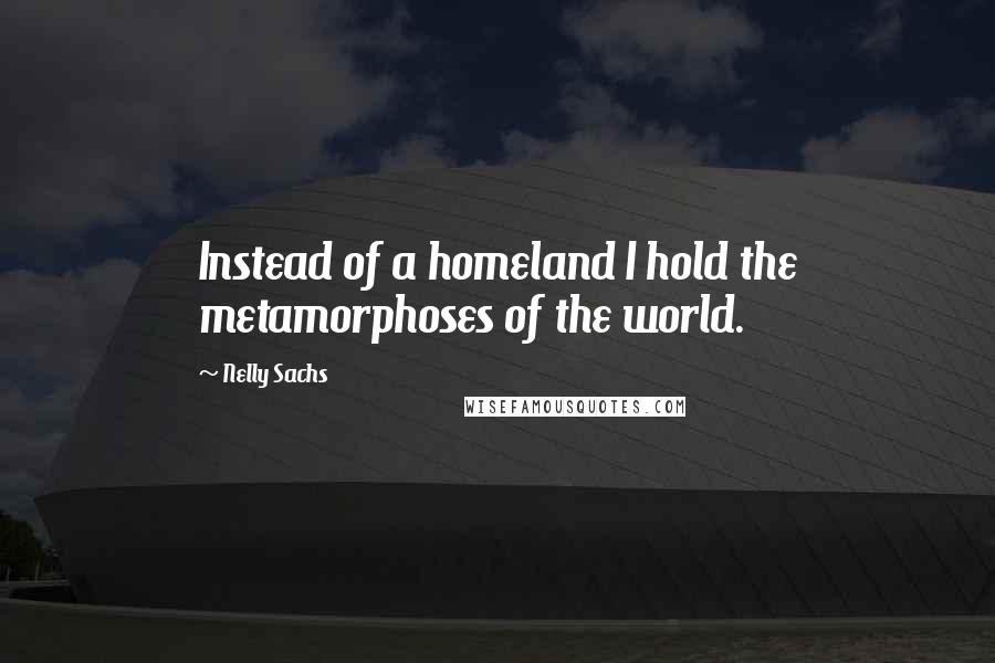 Nelly Sachs Quotes: Instead of a homeland I hold the metamorphoses of the world.