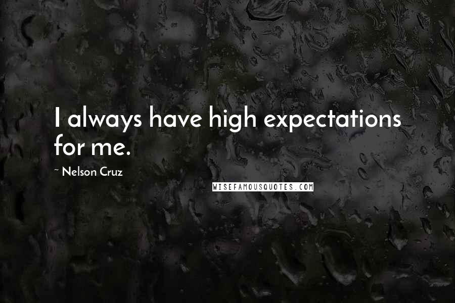 Nelson Cruz Quotes: I always have high expectations for me.