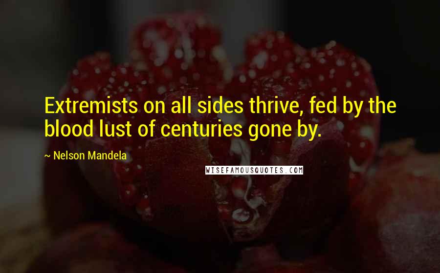 Nelson Mandela Quotes: Extremists on all sides thrive, fed by the blood lust of centuries gone by.