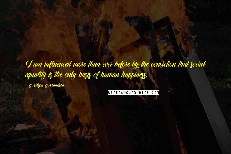 Nelson Mandela Quotes: I am influenced more than ever before by the conviction that social equality is the only basis of human happiness.