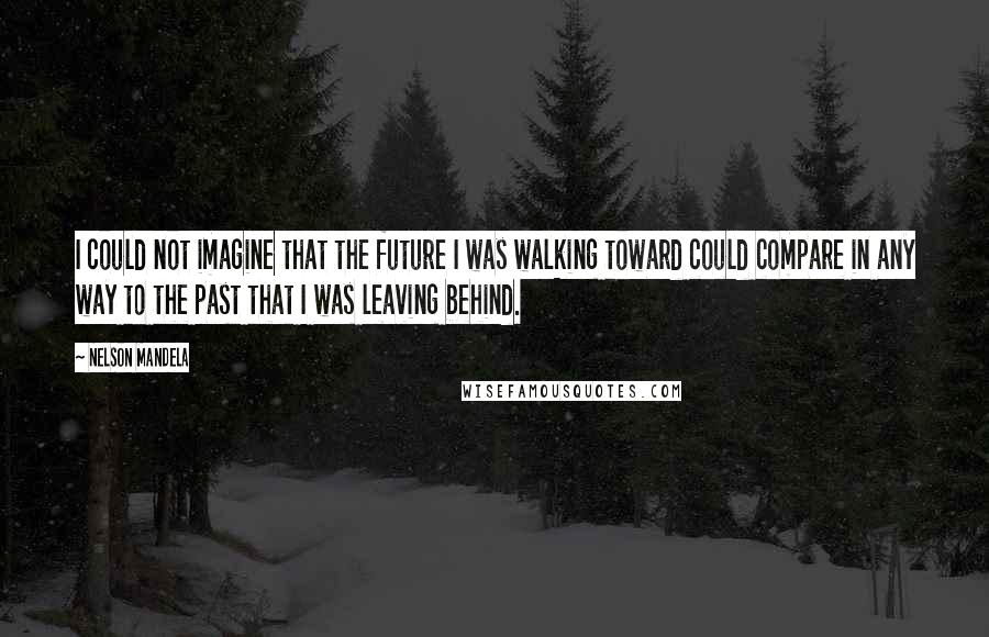 Nelson Mandela Quotes: I could not imagine that the future I was walking toward could compare in any way to the past that I was leaving behind.