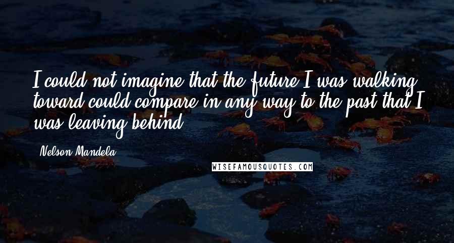 Nelson Mandela Quotes: I could not imagine that the future I was walking toward could compare in any way to the past that I was leaving behind.