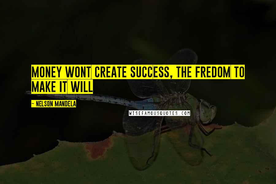 Nelson Mandela Quotes: Money wont create success, the fredom to make it will