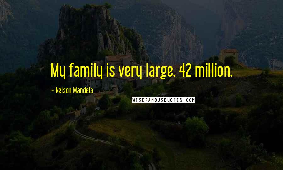 Nelson Mandela Quotes: My family is very large. 42 million.