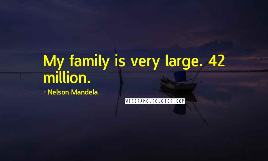 Nelson Mandela Quotes: My family is very large. 42 million.