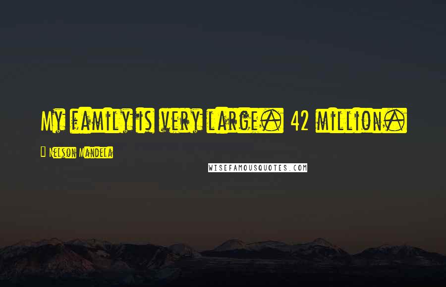 Nelson Mandela Quotes: My family is very large. 42 million.