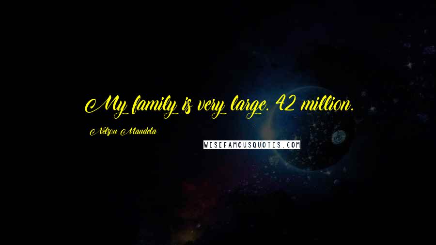 Nelson Mandela Quotes: My family is very large. 42 million.