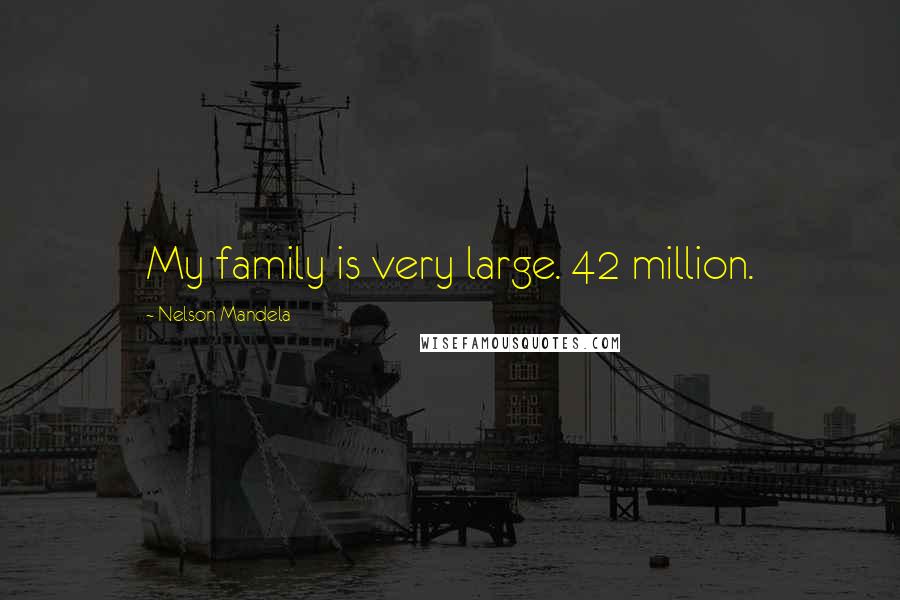 Nelson Mandela Quotes: My family is very large. 42 million.