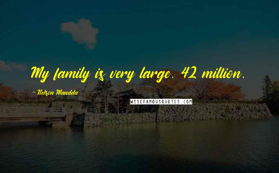 Nelson Mandela Quotes: My family is very large. 42 million.