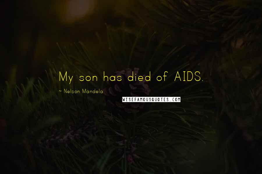 Nelson Mandela Quotes: My son has died of AIDS.