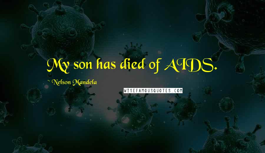 Nelson Mandela Quotes: My son has died of AIDS.