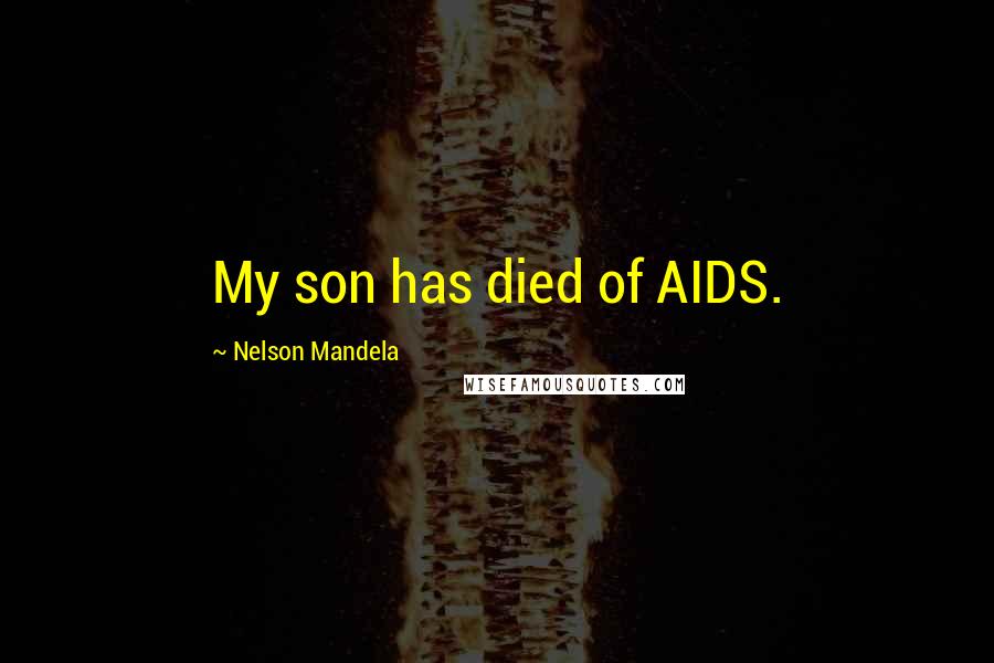 Nelson Mandela Quotes: My son has died of AIDS.