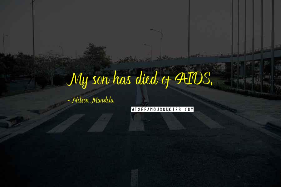 Nelson Mandela Quotes: My son has died of AIDS.