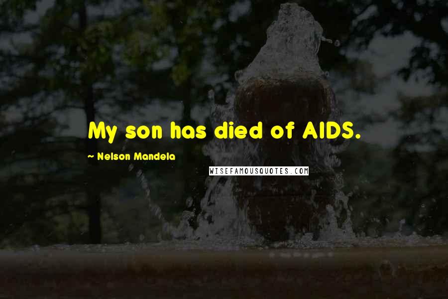 Nelson Mandela Quotes: My son has died of AIDS.