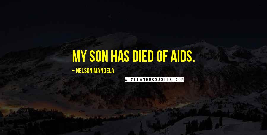 Nelson Mandela Quotes: My son has died of AIDS.