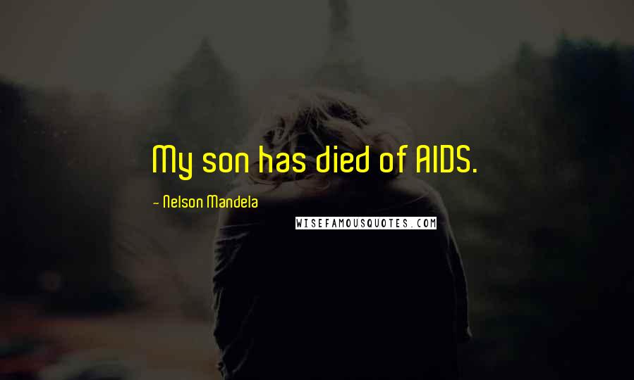 Nelson Mandela Quotes: My son has died of AIDS.