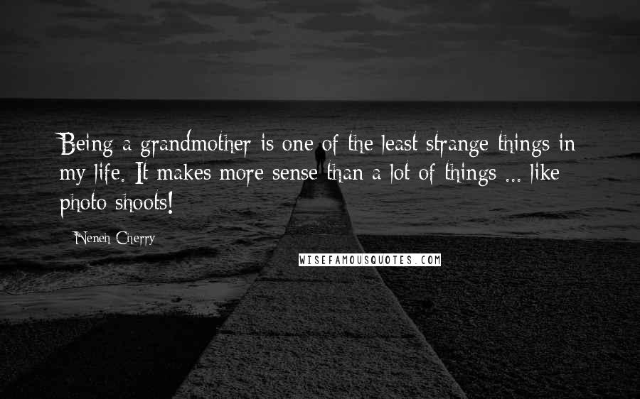 Neneh Cherry Quotes: Being a grandmother is one of the least strange things in my life. It makes more sense than a lot of things ... like photo shoots!