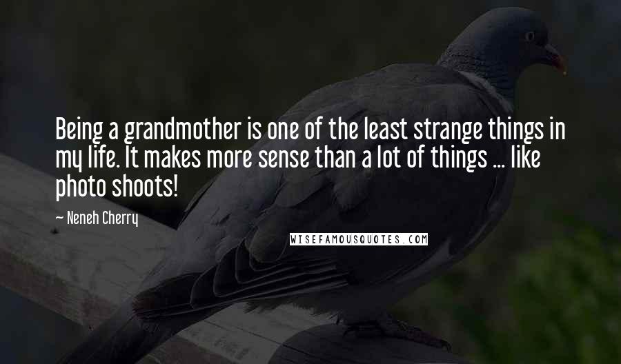 Neneh Cherry Quotes: Being a grandmother is one of the least strange things in my life. It makes more sense than a lot of things ... like photo shoots!