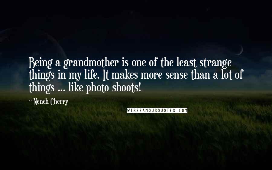 Neneh Cherry Quotes: Being a grandmother is one of the least strange things in my life. It makes more sense than a lot of things ... like photo shoots!