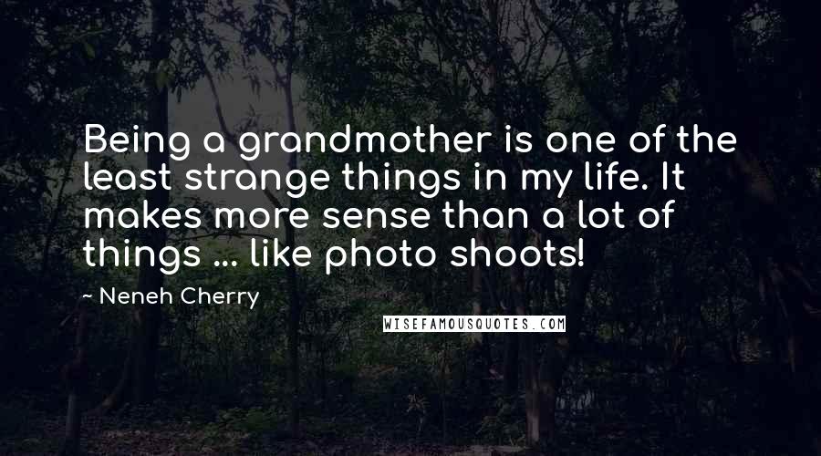Neneh Cherry Quotes: Being a grandmother is one of the least strange things in my life. It makes more sense than a lot of things ... like photo shoots!