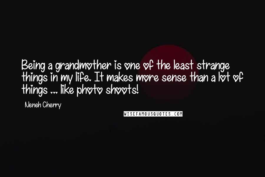 Neneh Cherry Quotes: Being a grandmother is one of the least strange things in my life. It makes more sense than a lot of things ... like photo shoots!