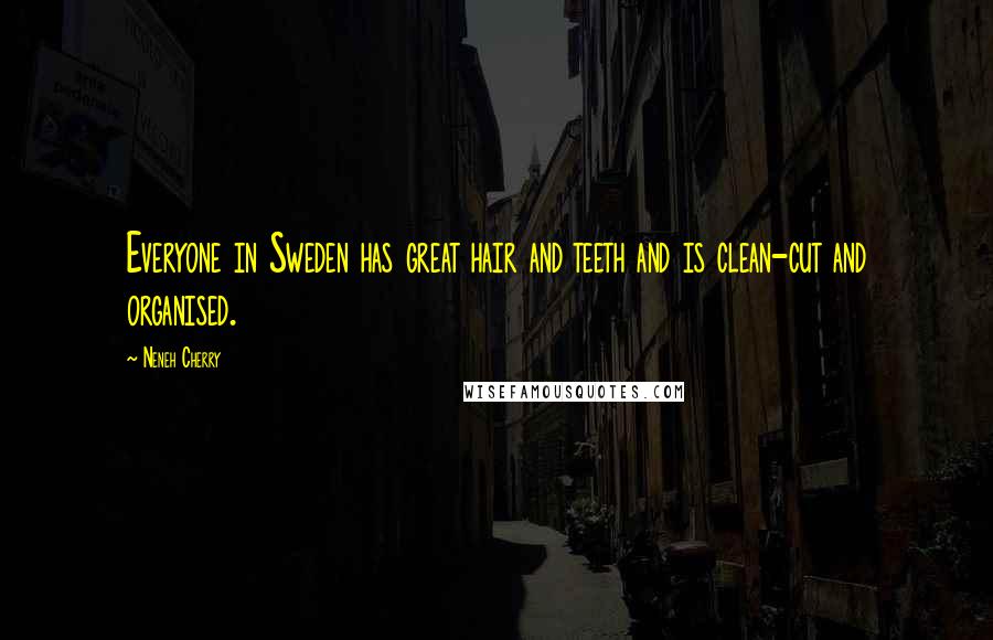 Neneh Cherry Quotes: Everyone in Sweden has great hair and teeth and is clean-cut and organised.