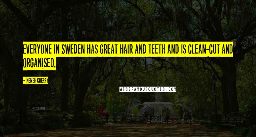 Neneh Cherry Quotes: Everyone in Sweden has great hair and teeth and is clean-cut and organised.