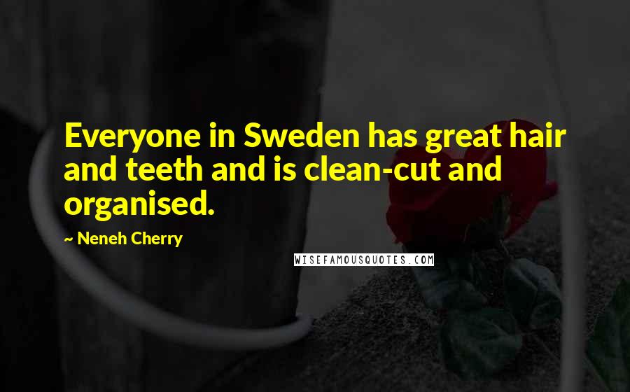 Neneh Cherry Quotes: Everyone in Sweden has great hair and teeth and is clean-cut and organised.