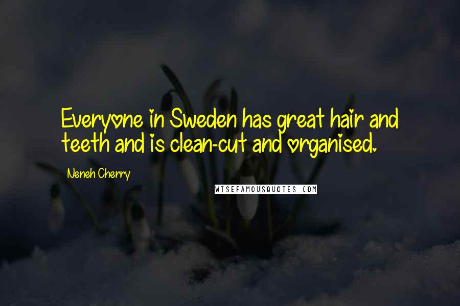 Neneh Cherry Quotes: Everyone in Sweden has great hair and teeth and is clean-cut and organised.