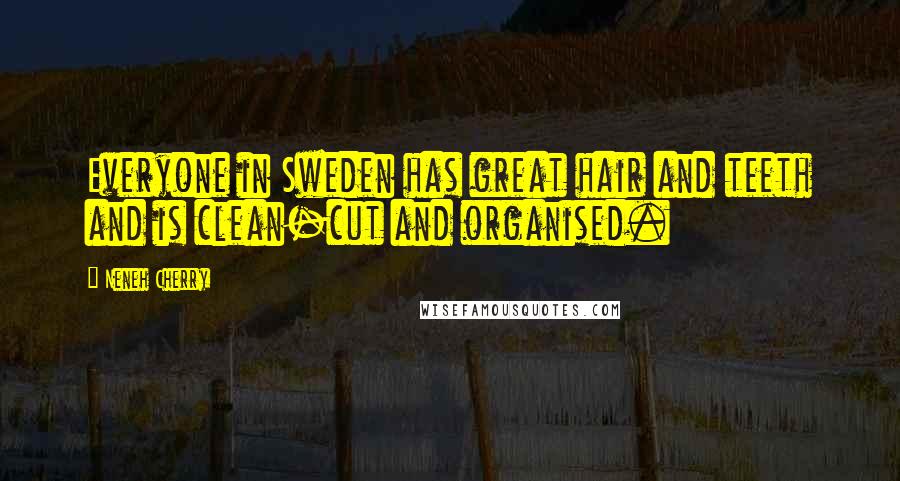 Neneh Cherry Quotes: Everyone in Sweden has great hair and teeth and is clean-cut and organised.