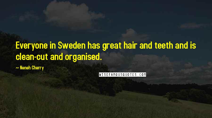 Neneh Cherry Quotes: Everyone in Sweden has great hair and teeth and is clean-cut and organised.