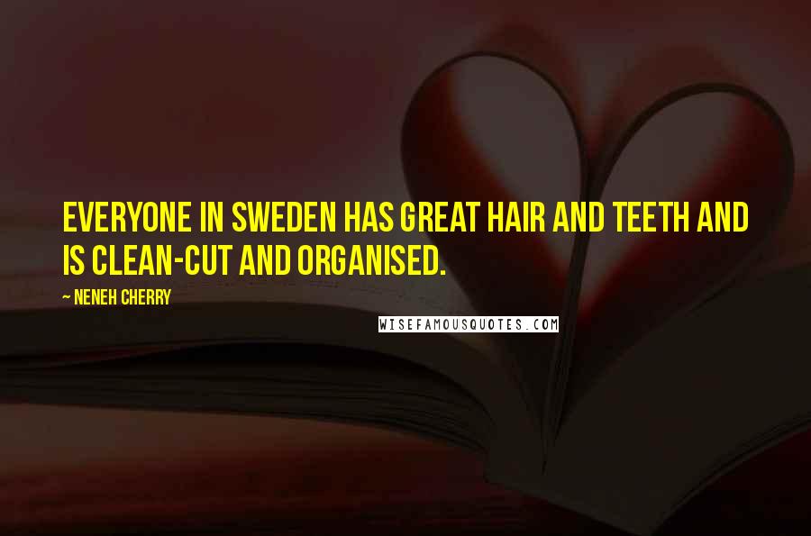 Neneh Cherry Quotes: Everyone in Sweden has great hair and teeth and is clean-cut and organised.